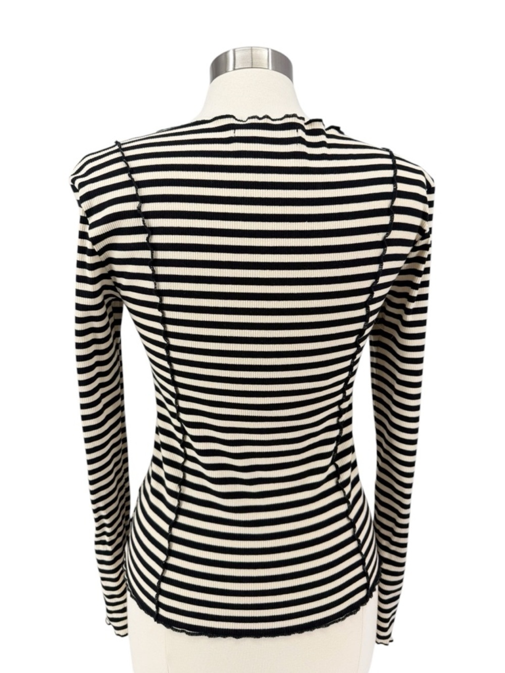 ELODIE Frilled Seam Stripe Long Sleeve Top X-Large - Picture 6 of 10